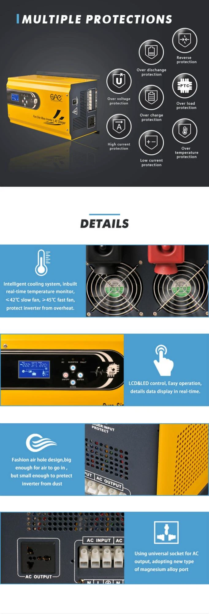 pure sine wave solar inverter 2kw