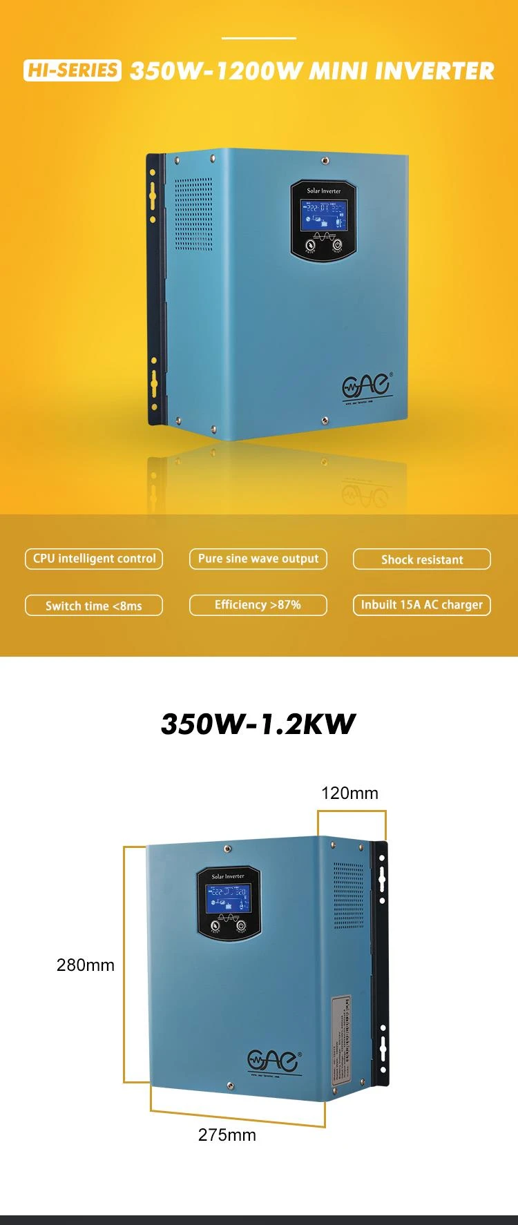 pure sine wave solar inverter 6000w