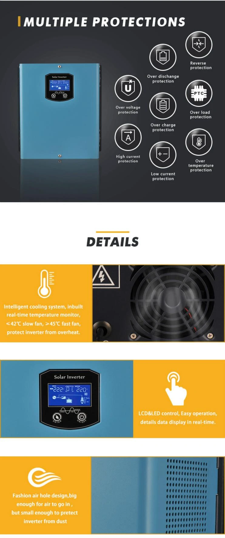 pure sine wave off grid solar inverter